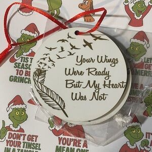 Memorial Ornament with Feather and Birds